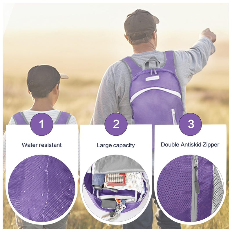 BEMYGREENBAG 35L Foldable Waterproof Backpack For Outdoor Sports With Inside Wet Clothes Compartment Packable For Multiple Uses Ultra Lightweight Ideal For Hiking Men And Women Travel(Purple) - Image 4
