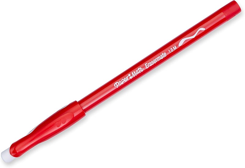 Papermate EraserMate Erasable Pen Medium Point Red Box of 12 - Image 2