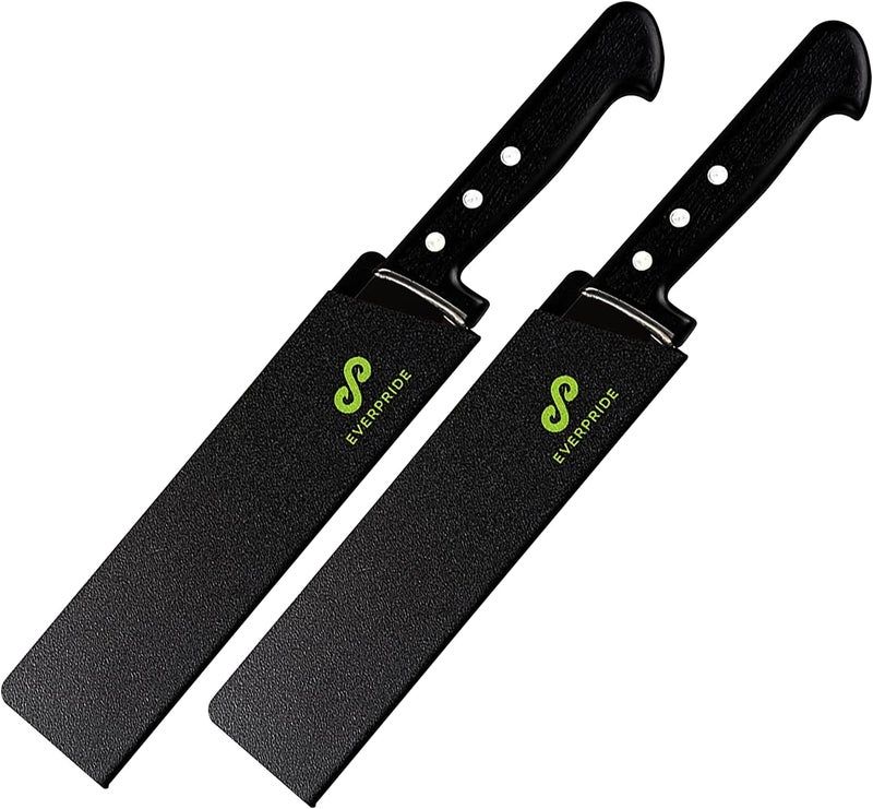 EVERPRIDE 8 Inch Chef Knife Sheath Set (2-Piece Set) Universal Blade Edge Cover Guards for Chef and Kitchen Knives – Durable, BPA-Free, Felt Lined, Sturdy ABS Plastic – Knives Not Included - Image 1