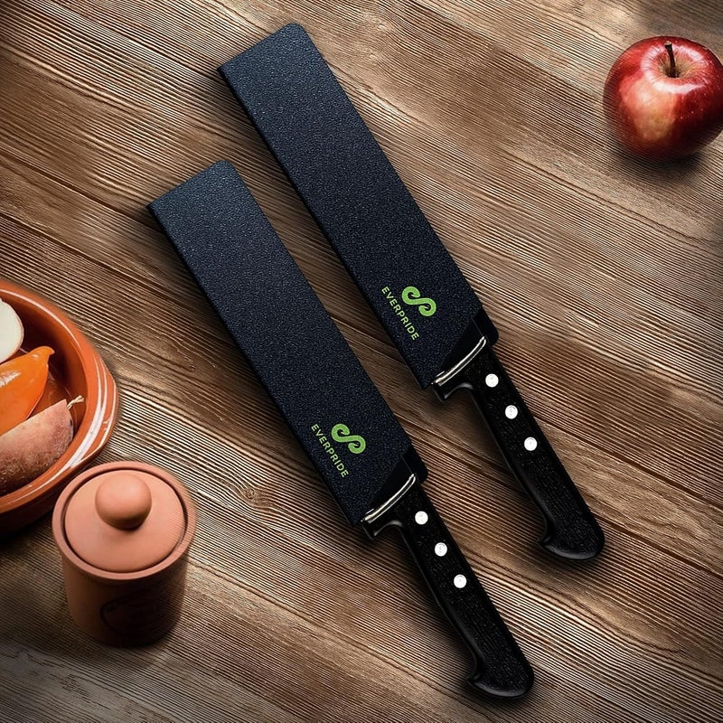EVERPRIDE 8 Inch Chef Knife Sheath Set (2-Piece Set) Universal Blade Edge Cover Guards for Chef and Kitchen Knives – Durable, BPA-Free, Felt Lined, Sturdy ABS Plastic – Knives Not Included - Image 5