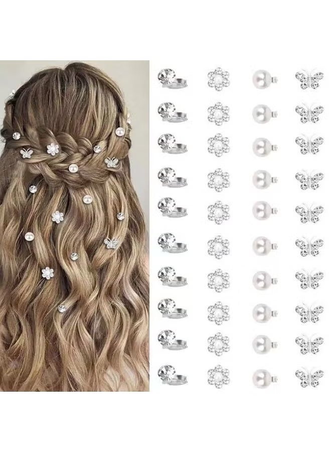 JUMEI 40PCS Pearl & Butterfly Hair Pins Set – Mini White Pearl Bobby Pins for Women & Girls, Wedding Bridal Hair Accessories for Updos, Braids & Party Hairstyles - Image 1
