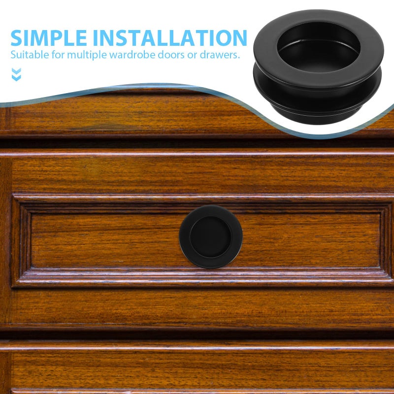 Stainless Steel Hidden Curtain Closet Handles 2pcs Recessed Invisible Cabinet Door Pulls - Image 4