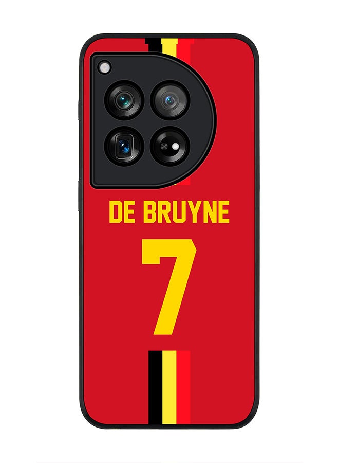 Stylizedd Rugged Black edge case for OnePlus 12R / OnePlus Ace 3 5G, Slim fit Flexible Anti Drop Thin Cover - Football Team - Belgium, Player Name - De Bruyne - Image 1