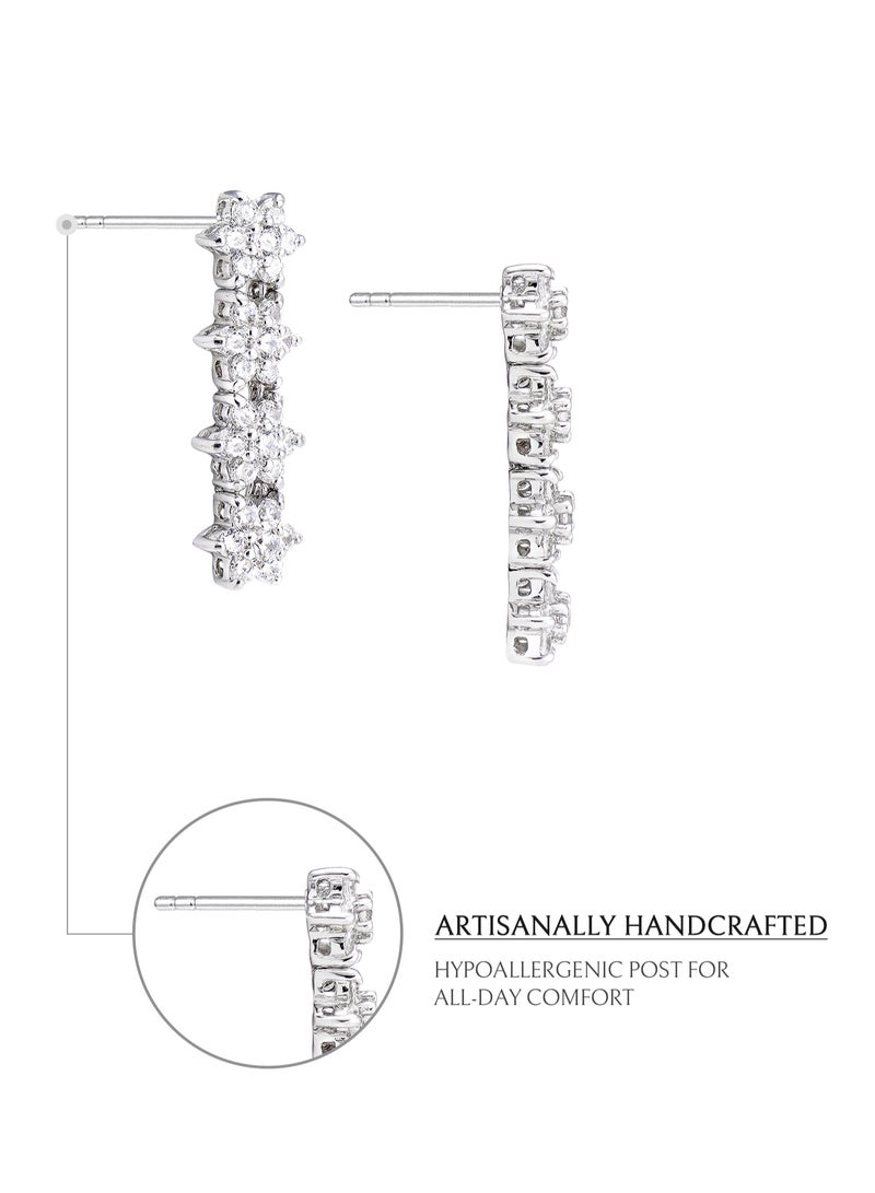 AWNL Ivory Starlight Women's Earrings with CZ Diamond and Sterling Silver, Middle East Exclusive Collection - Image 4