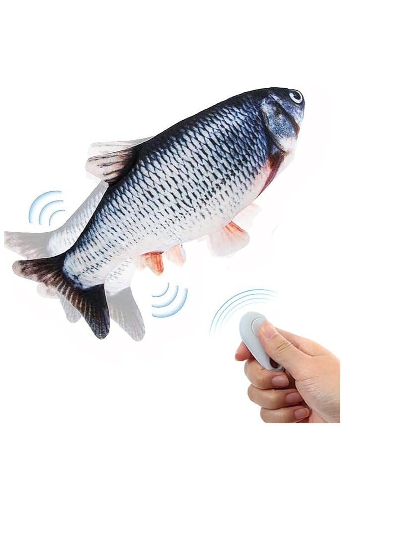 لعبة سمكة قطط متحركة بجهاز تحكم عن بعد - لعبة ركل النعناع البري الكهربائية الواقعية مقاس 11 بوصة للقطط المنزلية والقطط الصغيرة والكلاب الصغيرة - لعبة سمكة متحركة أوتوماتيكية قابلة لإعادة الشحن - Image 1