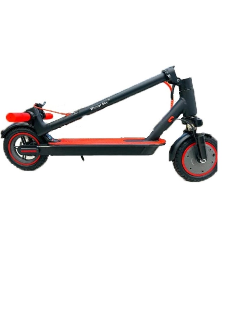 Winner Sky Electric Scooter Speed 35 KM Front Side Suspension Motor 350W with Bluetooth Off Road Tyre and Light Red  - Image 1