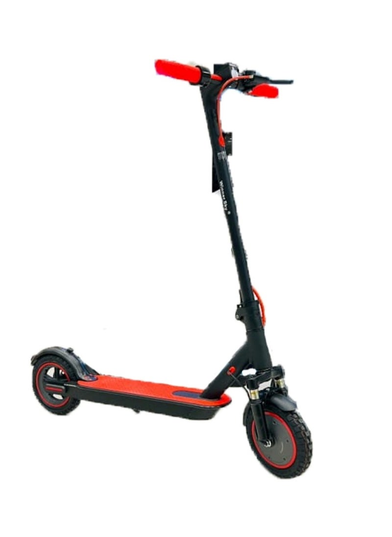 Winner Sky Electric Scooter Speed 35 KM Front Side Suspension Motor 350W with Bluetooth Off Road Tyre and Light Red  - Image 2