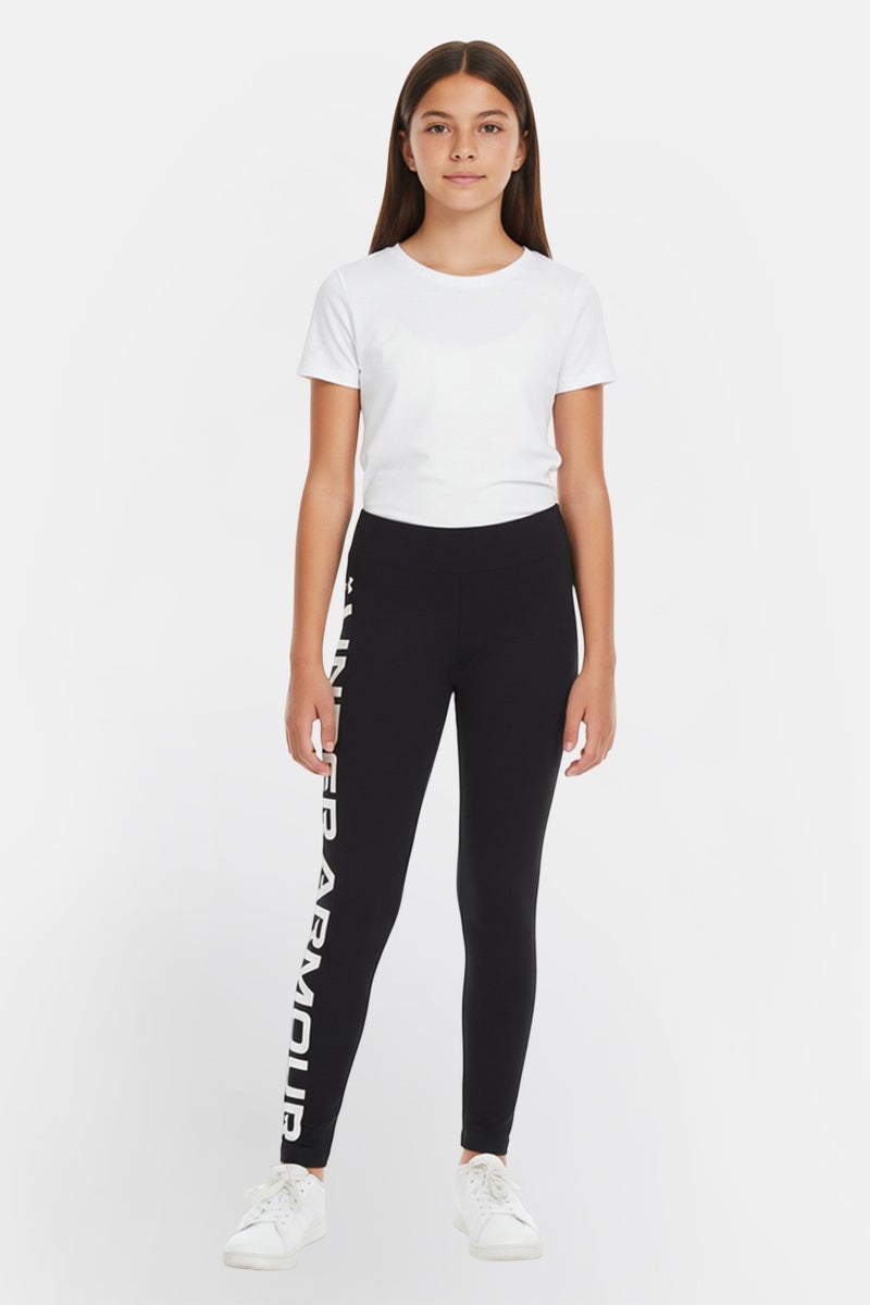 UNDER ARMOUR Kids Girl Training Leggings, Black - Image 1