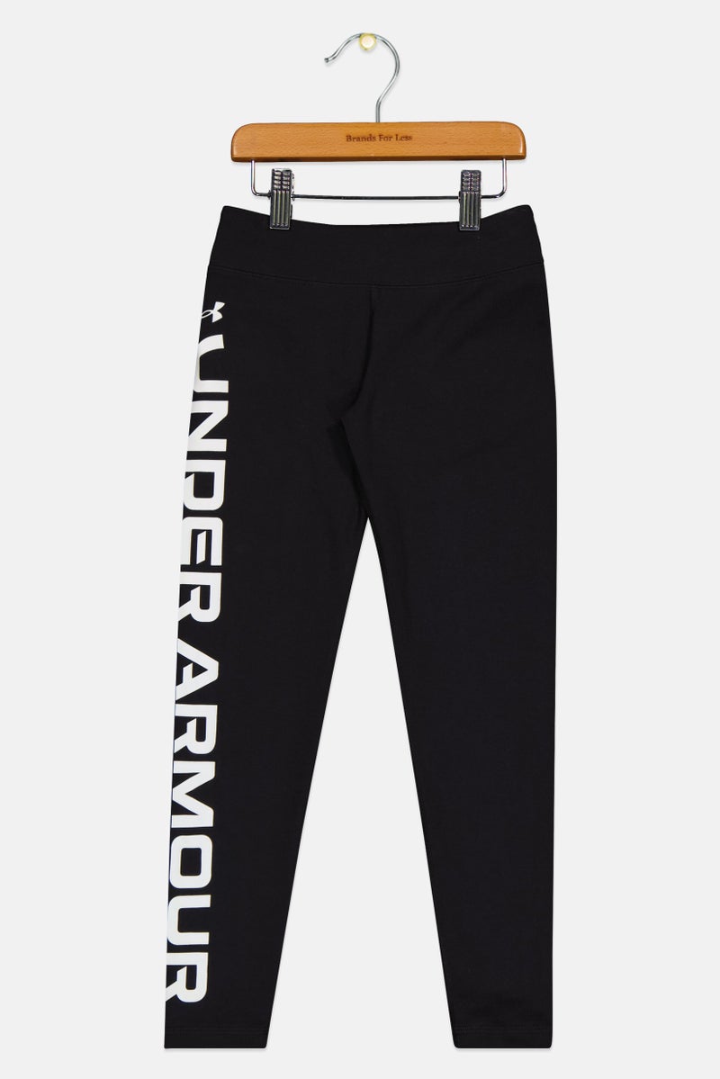 UNDER ARMOUR Kids Girl Training Leggings, Black - Image 2