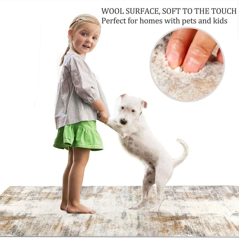 فاميباي FAMIBAY HALLWAY RUNNER RUP 8 FT RASHERNER RUDS مع دعم مطاطية حديثة عداء سجادة غير ناعمة ناعمة منخفضة السجاد الطويلة لدخول المطبخ المطبخ (البيج/الإبل) - Image 3