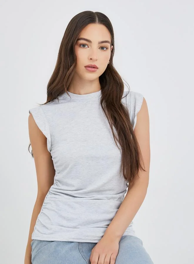 تايك تو Take Two Side Sleeveless Round Neck T-Shirt