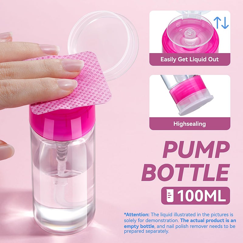 TsMADDTs Gel Nail Polish Remover Tools Kit with 540 Lint Free Wipes, 10 Soak Off Clips, 100ml Nail Polish Remover Bottle, Cuticle Pusher/Peeler, File, Buffer Block - Image 5