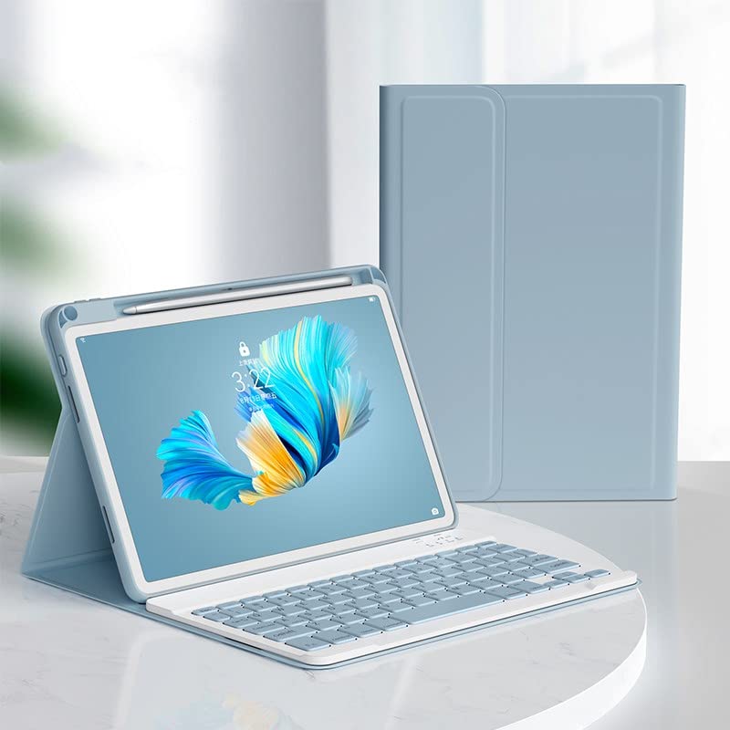 kaitesi Keyboard Case for iPad A16 (11th Gen 11")/ iPad 10th Generation 2022 10.9 inch, Magnetically Detachable Bluetooth Color Keyboard Smart Folio Cover with Pencil Holder (Misty Blue) - Image 2
