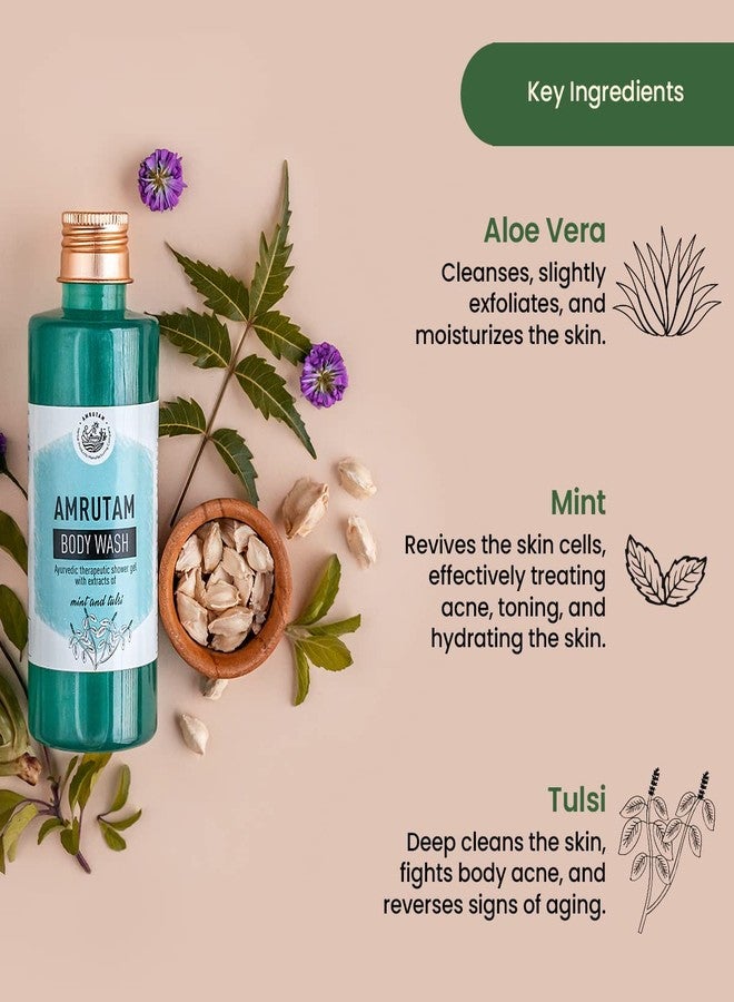 AMRUTAM BODY WASH with Aloe vera, Mint, Tulsi - (200ml) - Image 3