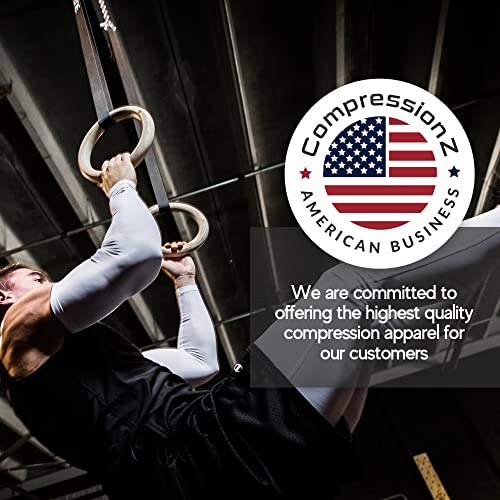 CompressionZ Men's Compression Pants for Workout, Sports|Base Layer Running Tights Leggings (White, Large) - Image 5