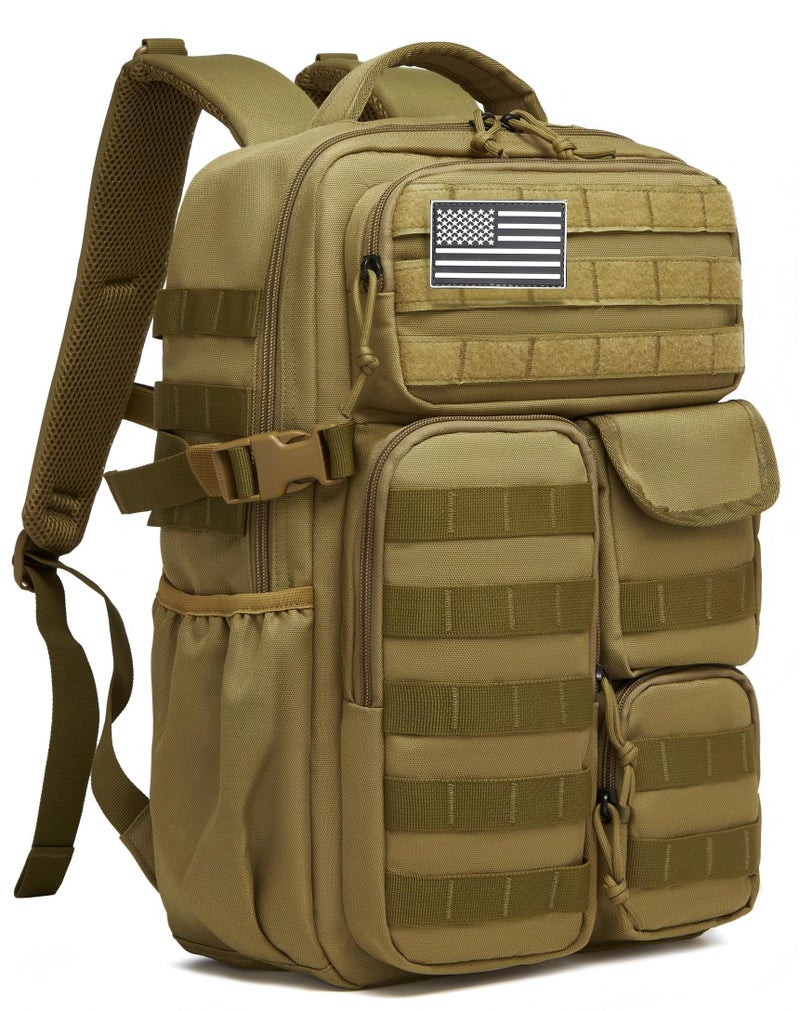 Wotony Tactical Backpack Military waterproof backpack with multiple pockets and tactical gear for the outdoors khaki 30L - Image 2