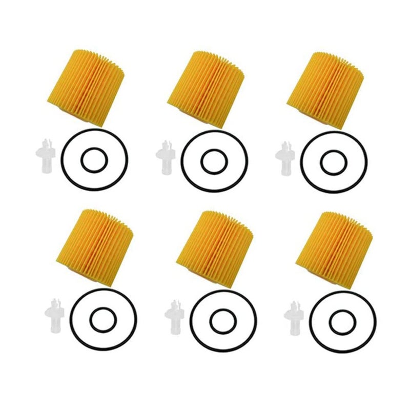 POWERWORKS 6 Packï¼ŒPack of 6 Engine Oil Filter Compatible with Toyota Avalon Camry Highlander RAV4 Tacoma Sienna and More Replace 04152-YZZA1,04152-31090, 04152-YZZG1 - Image 1