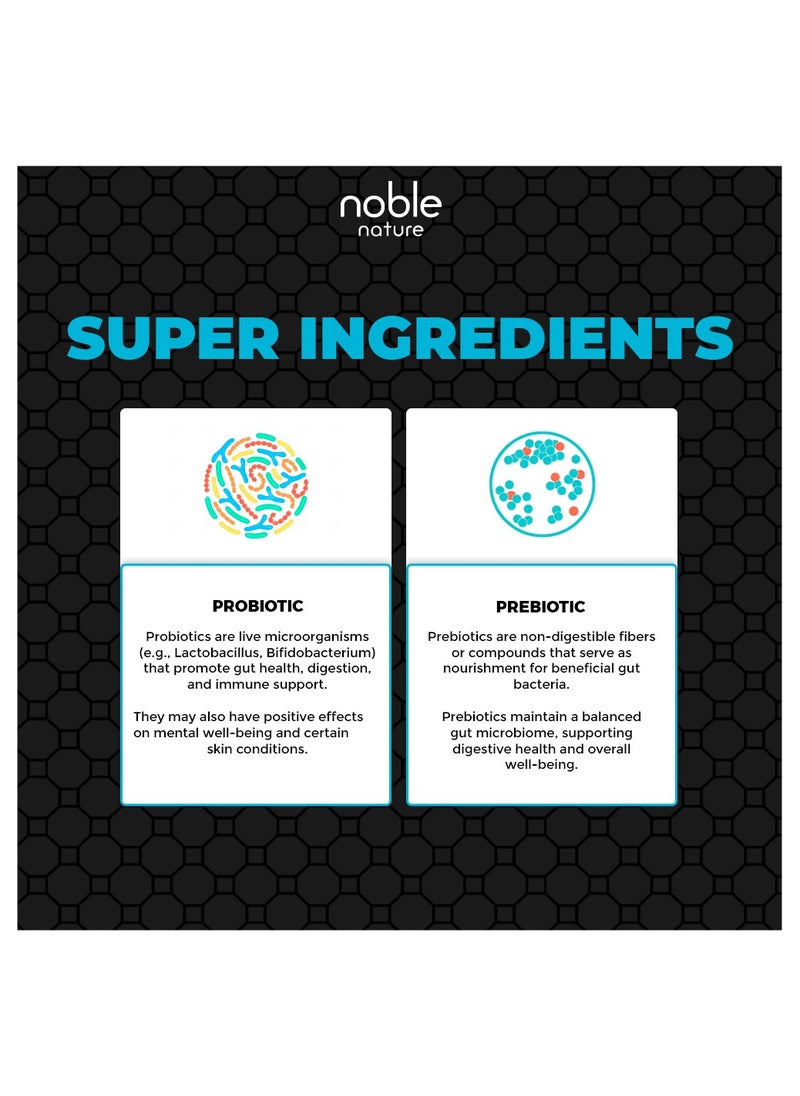 noble nature - Probiotic 60 Billion CFU, 10 Beneficial Strains, and Organic Prebiotics - Supports Digestion and Immunity for Women and Men - 60 Delayed Release Veg Capsules - Image 1