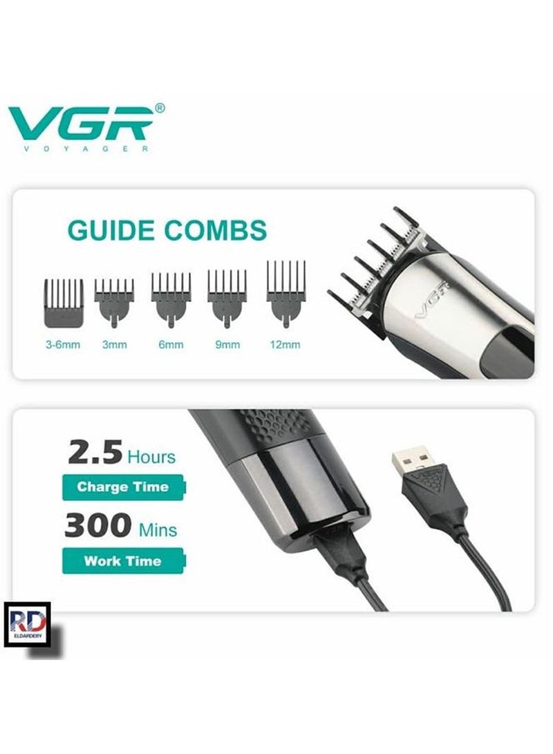 في جي آر V-111 - 5 في 1 - ماكينة حلاقة كهربائية احترافية. قابلة لإعادة الشحن للرجال - Image 5