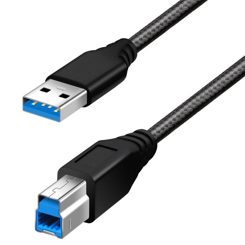 Fasgear USB A to USBB 30 Cable Superspeed USB 30 Printer Cable 3ft Nylon Braided USB 30 Type B Monitor Cord for Docking Station External Hard Drivers Scanner Hub - Image 2