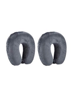 Blue Tree blue tree Unisex U-Shaped Micro Fibre Soft Cushions Neck Rest Pillow for Travel, Car, Train, Flight, Bus (Grey) (Grey, Medium) 