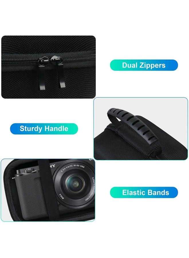 bovke Travel Carrying Case Compatible with Sony Alpha ZV-E10 - APS-C Mirrorless Digital Vlog Camera with 16-50mm Interchangeable Lens, Black - Image 3