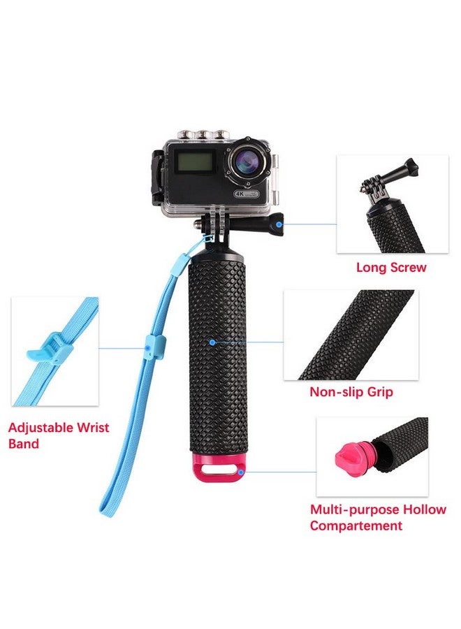 Walway Floating Hand Grip Waterproof Handheld Selfie Stick Monopod Grip Handle Mount Compatible With Gopro Hero 10 9 8 7 Hero Session Fusion Max Akaso Sjcam Dji Osmo Action Cameras (Pink) - Image 4