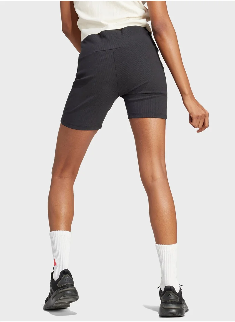 Adidas Lounge Ribbed High Waisted Bike Shorts