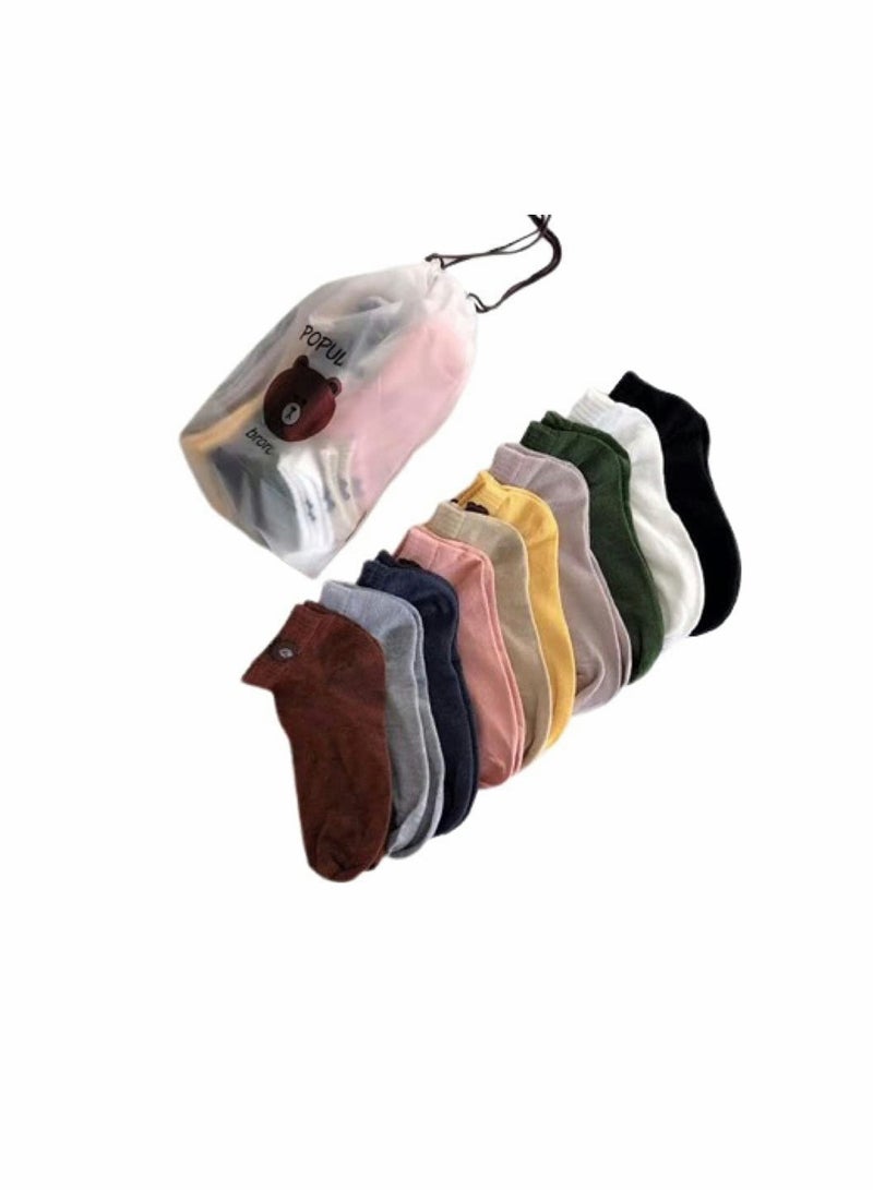KASTWAVE Women's Socks - Thin Ankle Lightweight Socks - 1 bag - 10 pairs - Image 1