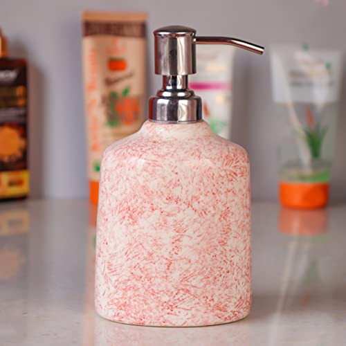 Kaolinite Ceramic Bathroom Accessories Set for Utility and Bathroom Decor | Liquid Soap Dispenser, soap Tray, Toothbrush Holder Brown Marble Design - Image 2