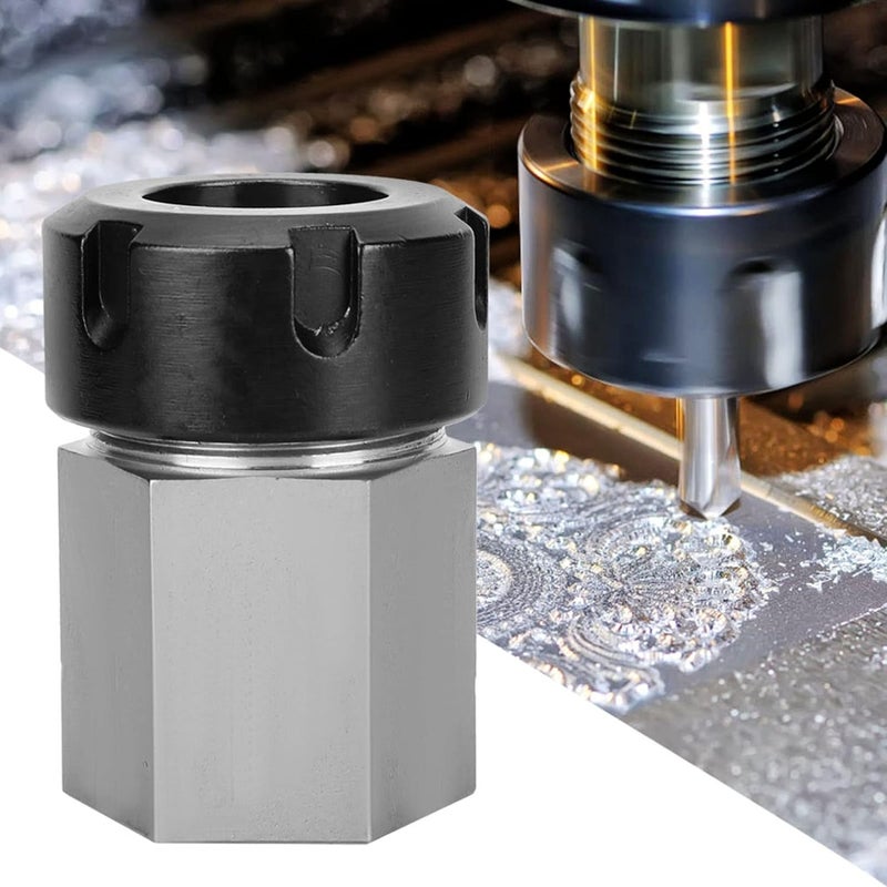 ER - 32 Hex Collet Block, ER - 32 Collet Holder for CNC Lathe, Square Shank Chuck with Through Hole for Long Part Machining, Hardened Tool Steel Collet Block for - Image 4
