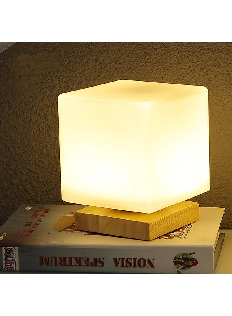 7-color remote control solid wood decorative USB desk lamp bedroom bedside study LED soft light creative night light - Image 1