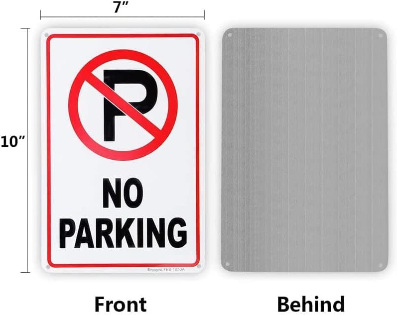 ARS 3 Pack No Parking Sign 10"x 7" .04" Aluminum Reflective Sign Rust Free Aluminum-UV Protected and Weatherproof - Image 2