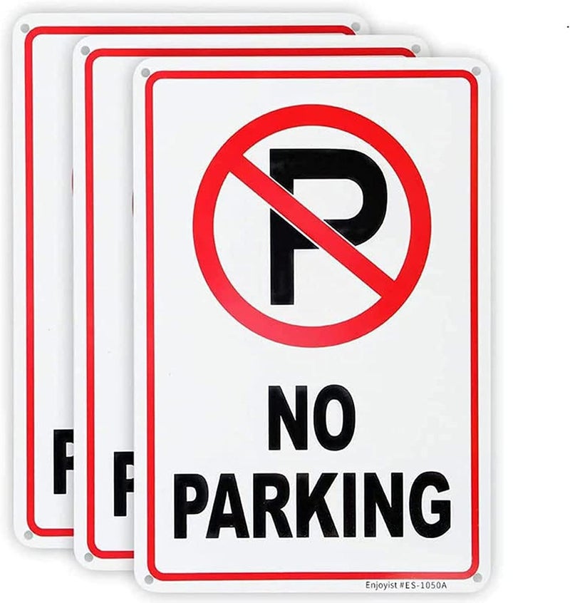 ARS 3 Pack No Parking Sign 10"x 7" .04" Aluminum Reflective Sign Rust Free Aluminum-UV Protected and Weatherproof - Image 1