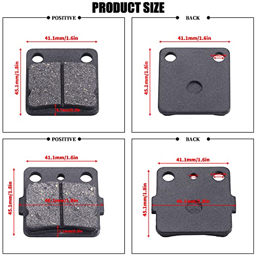 MWMNUN Brake Pads Front/Rear Compatible with Yamah Wolverine 350 Warrior 350 Blaster 200 Banshee 350 Braking for Raptor 125 YFZ350 YFS200 YFM 350 YFS200 YFM125R Kevlar Fiber - Image 2