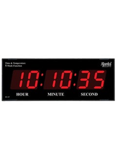 Ajanta Ajanta Quartz Digital Wall Clock for Home and Office Red Plastic 36W x 14H CM  - Image 1