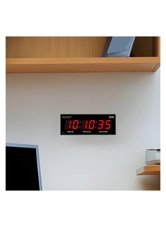 Ajanta Ajanta Quartz Digital Wall Clock for Home and Office Red Plastic 36W x 14H CM  - Image 3