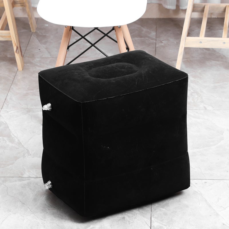 📦 مسند قدم قابل للنفخ بارتفاع قابل للتعديل للسفر بالطائرة بتصميم متين - Image 4