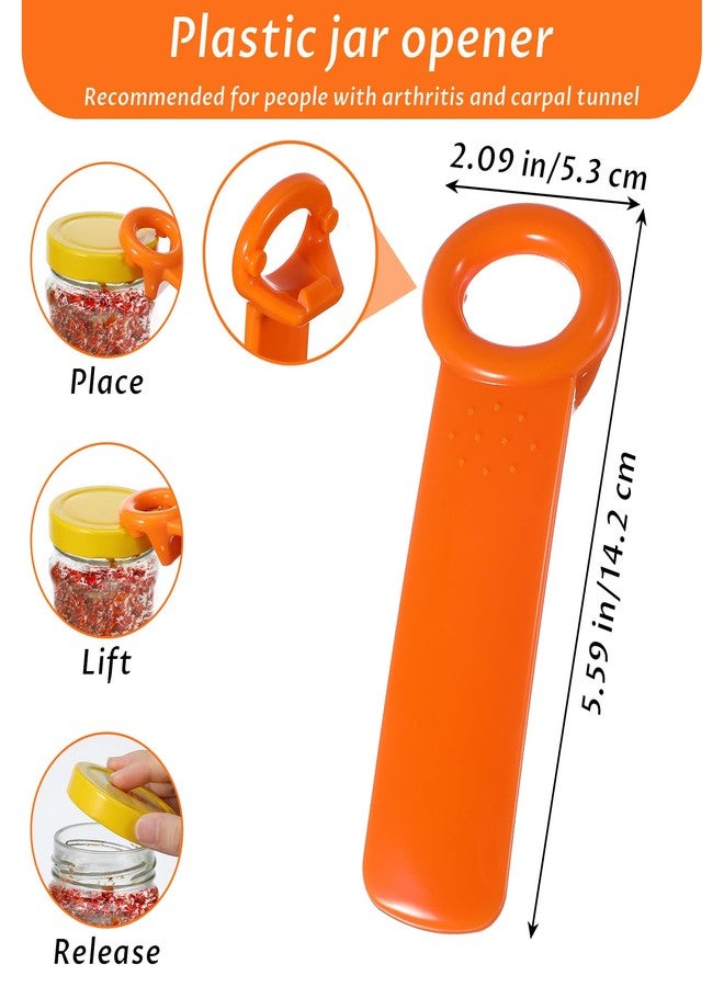 ValueBargain Jar Key, 2Pcs Jar Key Lid Opener for Seniors, Women, Men, Opening Jars Lid (Orange & White) - Image 2