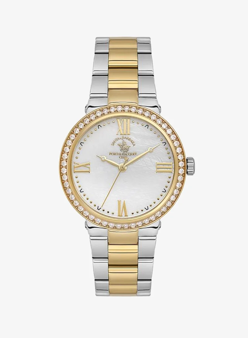 SANTA BARBARA POLO & RACQUET CLUB Santa Barbara Polo & Racquet Club - Unique Women's Watch | Stainless Steel Band with Steel Case | Analog | Round Dial | Mineral Glass | Japanese Quartz | Water Resistance 50 Meters