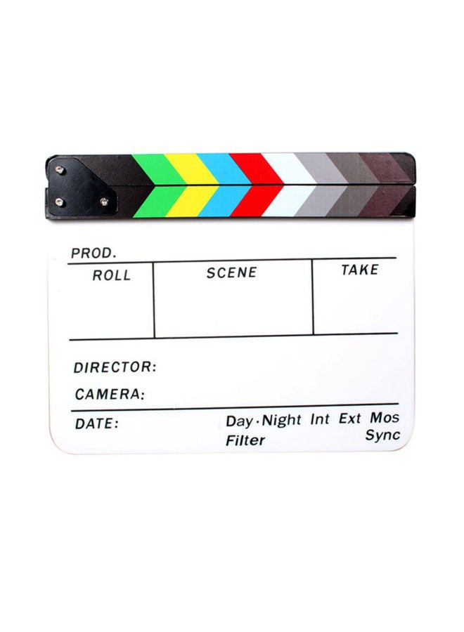 NIBEMINENT Clapboard Dry Erase Director Film Movie Clapper Board Slate 24.5 x 29.8 1.8centimeter Multicolour - Image 2