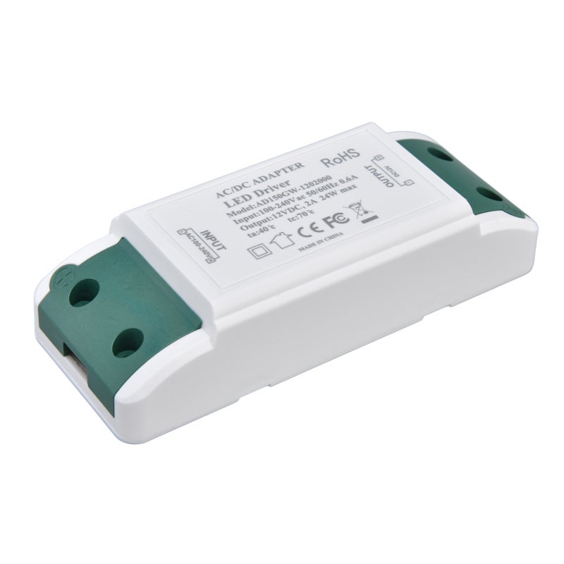 12V LED Driver: 24W 2A Flame Retardant ABS Shell - Overcurrent Short Circuit Overheat Protection Waterproof LED Power Supply for Home Commercial DIY Lighting Devices - Image 2