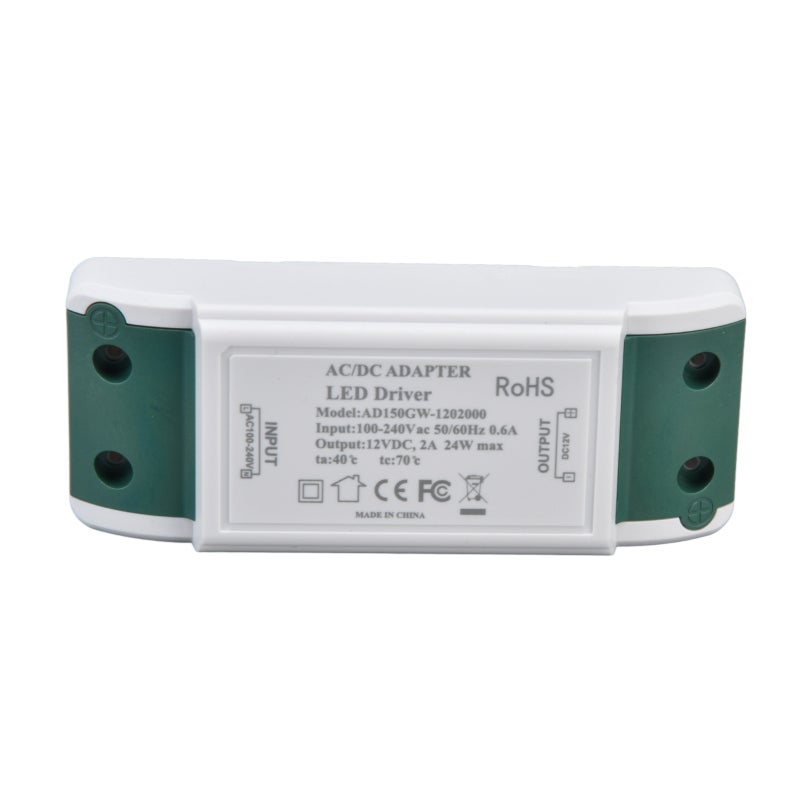 12V LED Driver: 24W 2A Flame Retardant ABS Shell - Overcurrent Short Circuit Overheat Protection Waterproof LED Power Supply for Home Commercial DIY Lighting Devices - Image 3