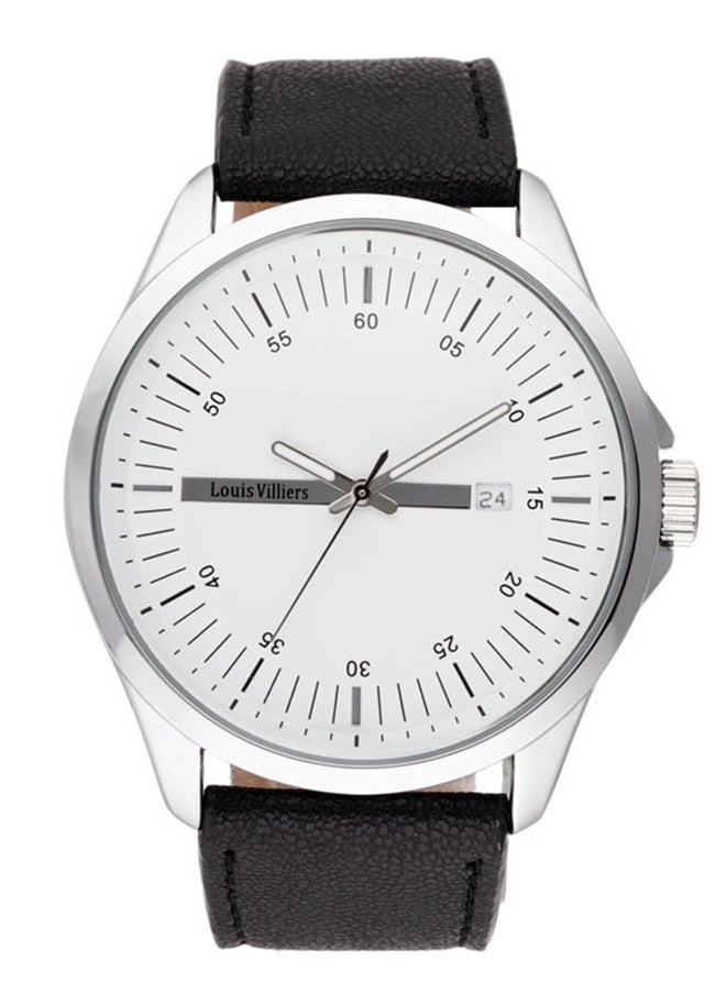 Louis Villiers  Analog 47mm Leather Band Watch, AG3804-02