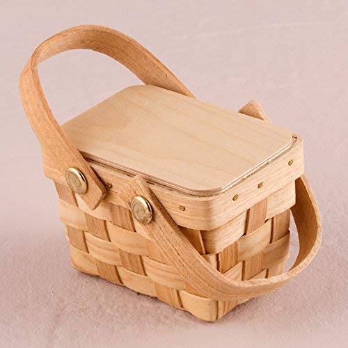 Weddingstar Miniature Woven Picnic Basket Favor - Set of 6 - Image 4