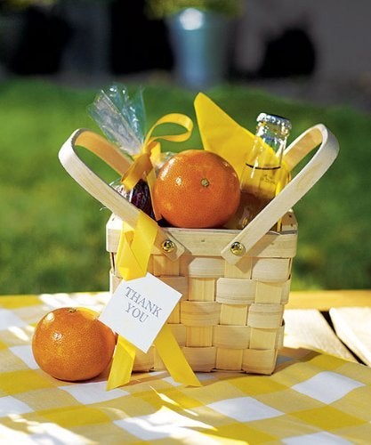 Weddingstar Miniature Woven Picnic Basket Favor - Set of 6 - Image 2