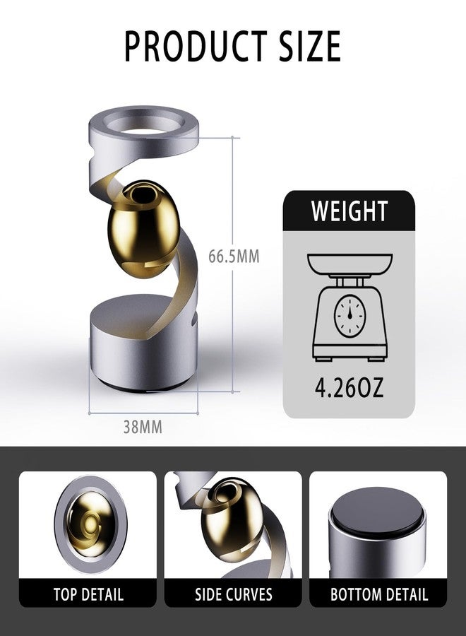 berotok Fidget Toys, Kinetic Desk Toys for Adults, Cool Metal Gravity Resistance Desk Toys, Desktop Sensory Fidget Spinner for Stress Relief in Office, Wait and Communicate（Black-Sliver） - Image 4