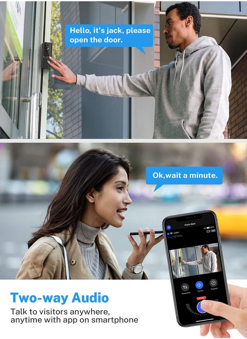Hihonor Doorbell Camera Wireless, Smart WiFi Video Doorbell, Included Chime Ringer, Indoor/Outdoor Surveillance with Human Detection, 2-Way Audio, Night Vision, Cloud Storage, Battery Powered, Live View  - Image 4