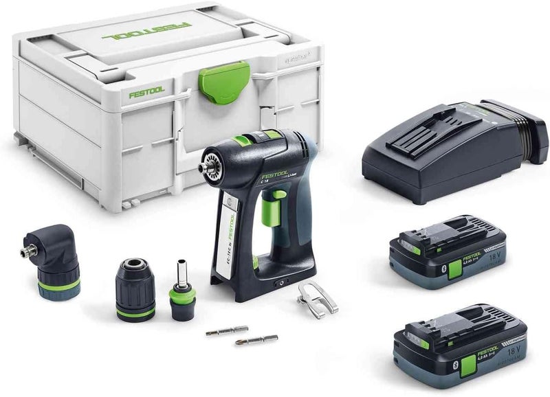 Festool 577619 Cordless Drill C 18 HPC 18V 40 Ah ISet - Image 1