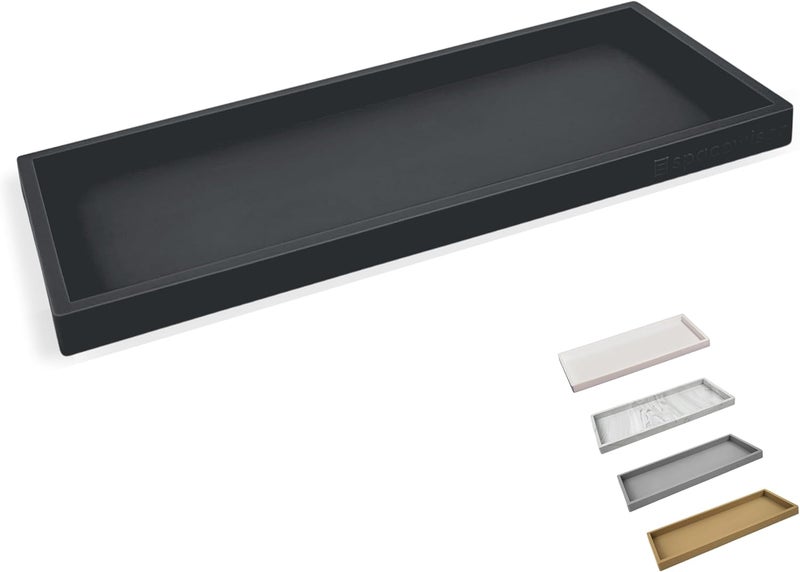Spacewiser Countertop and Vanity Tray - 11.7" Shatterproof Bathroom Tray, Flexible Silicone Soap Tray for Kitchen, Toilet Tank Tray, Bathroom Trays for Counter, Perfume Candle Key Valet Tray - Image 1